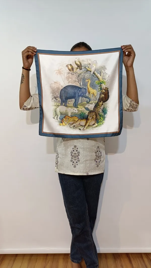 Kaheri_Jangle_print_satin_silk_scarf_for_women_|_Size_65X65_cm