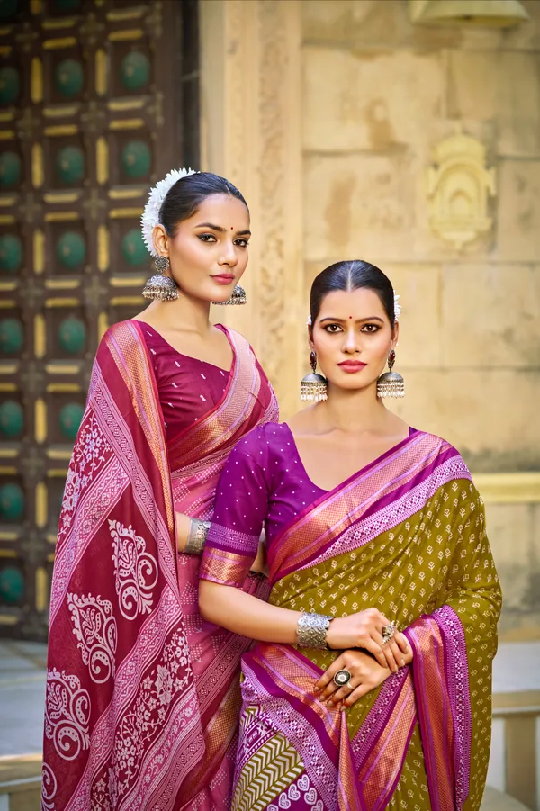 Kaheri_Saree_:_Twin_Elegant_Combo_-_Premium_Mal_Cotton_Bandhani_Print_Sarees_(Pack_of_2)_zalak