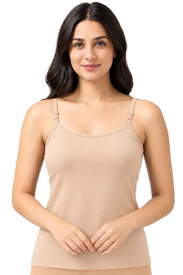 Kaheri_Skin_solid_Cotton_Slip_with_Adjustable_trap_for_Ladies