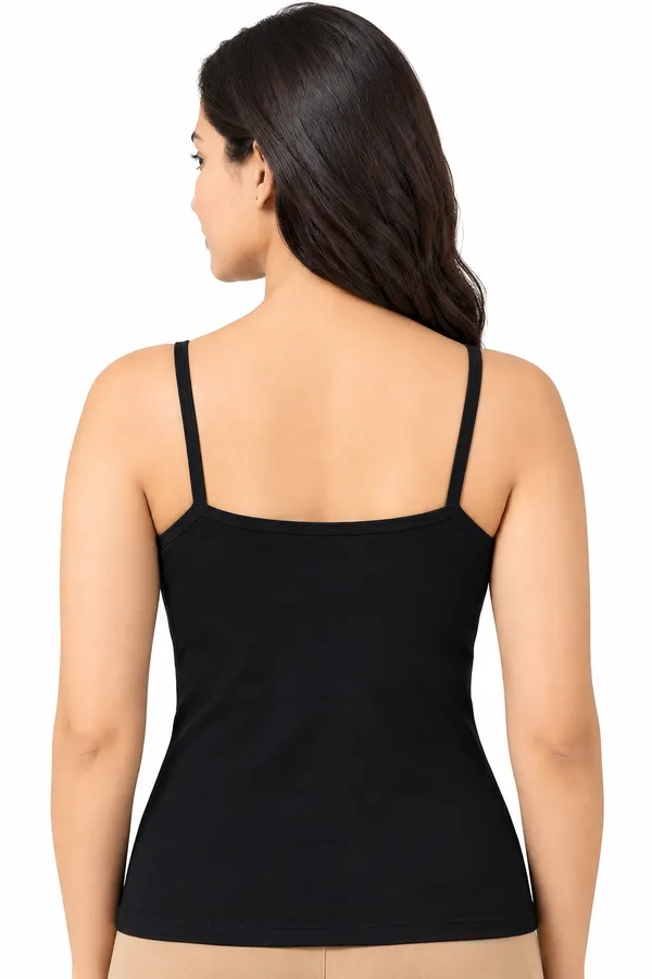 Kaheri_Solid_2pcs_combo_camisole_slip_with_adjustable_solder_strap_for_ladies_Black_&_White