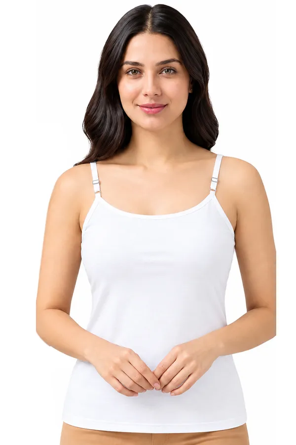 Kaheri_White_Solid_Cotton_Slip_with_adjustable_strap_for_ladies.