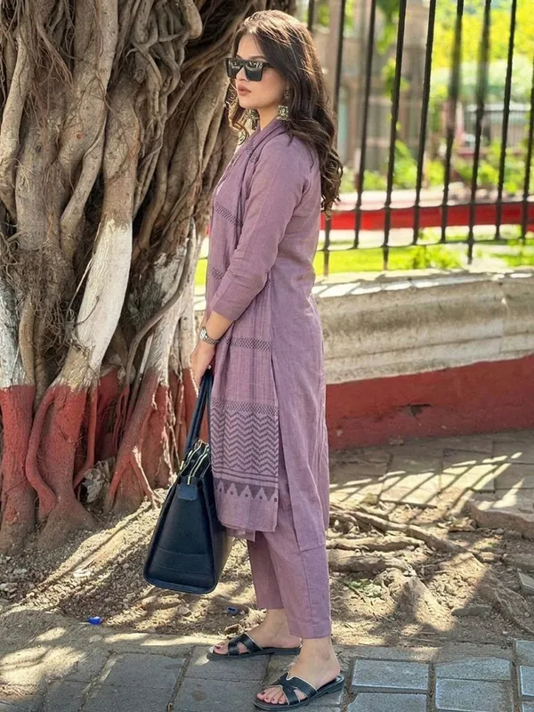 Kaheri_Wine_Rayon_Printed_Kurti_Pant_Dupatta_Set_for_Women_|_3_Piece_Ethnic_Wear_Set