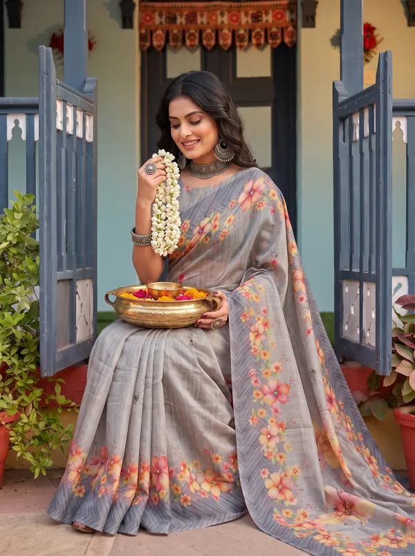 Kaheri_Women_Grey_Digital_Floral_Printed_Soft_Eroad_Saree_with_Mirror_Work_&_Tassels
