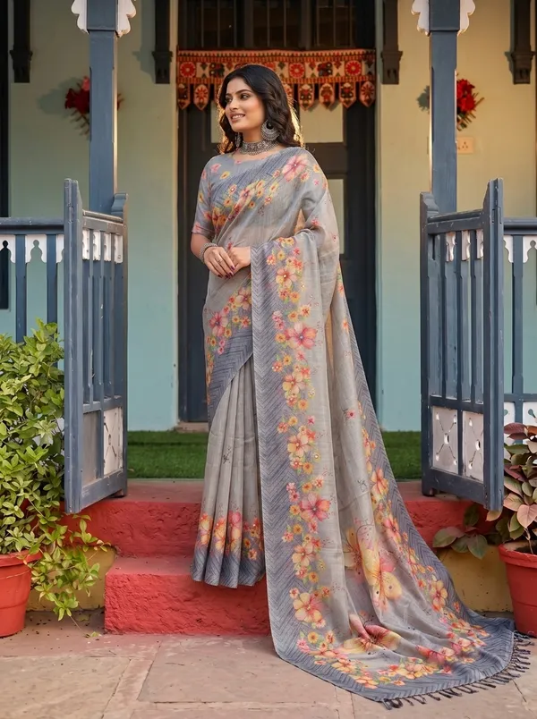 Kaheri_Women_Grey_Digital_Floral_Printed_Soft_Eroad_Saree_with_Mirror_Work_&_Tassels