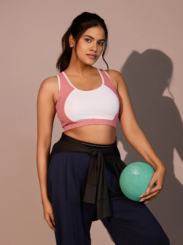 Kaheri_Women's_Dual-Tone_Stretchable_Sports_Bra_–_Premium_Activewear_for_Gym,_Yoga_&_Fitness_UV-001_Melange_Pink