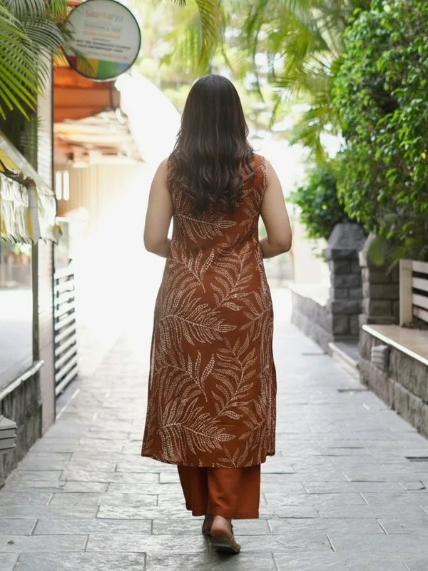 Kaheri_Women’s_Rust_Rayon_Printed_Straight_Kurti_with_Palazzo_Pant_Set_|_Fully_Stitched_