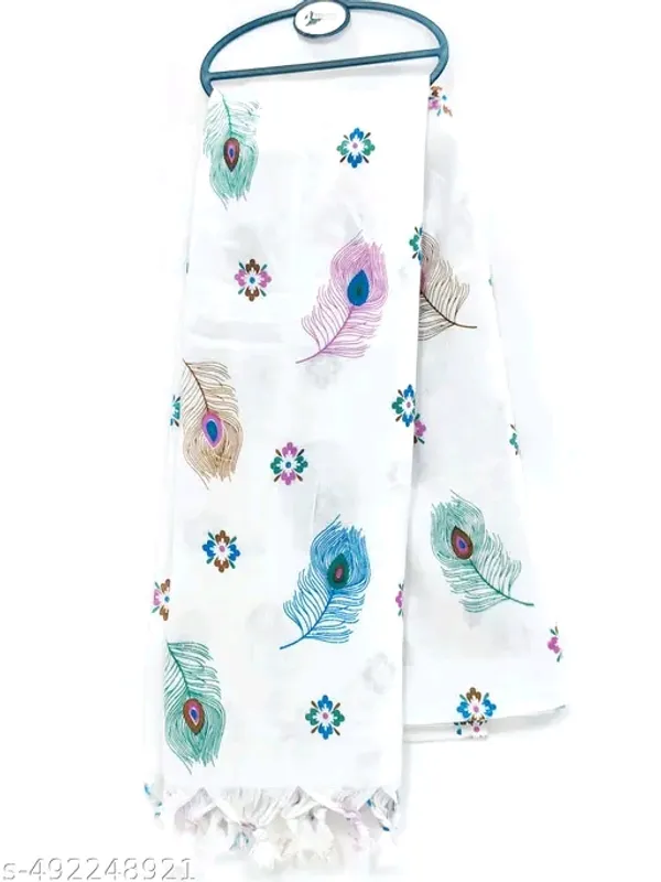 White_Cotton_Silk_Duppatta_For_Women