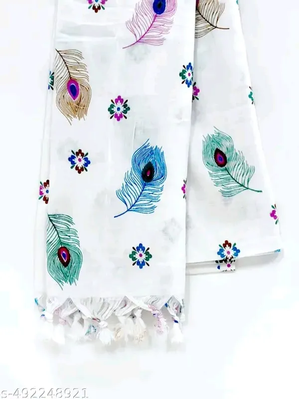 White_Cotton_Silk_Duppatta_For_Women
