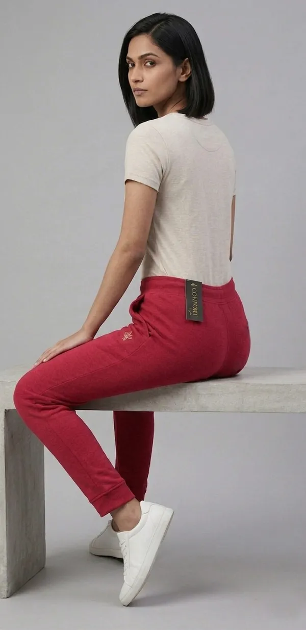 Stylish_Women's_Comfort_Ankle_Fit_Cotton_Kurti_Pants_-_Vibrant_Red