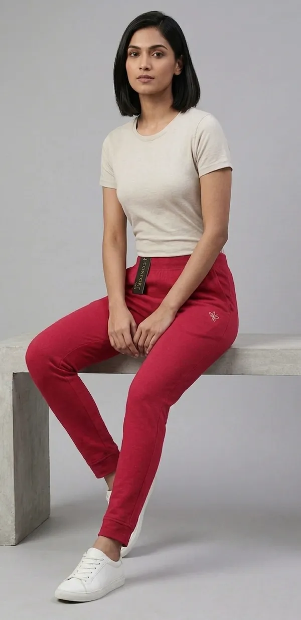 Stylish_Women's_Comfort_Ankle_Fit_Cotton_Kurti_Pants_-_Vibrant_Red