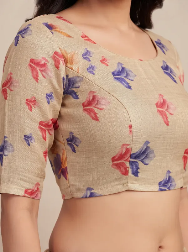 Women_Beige_Digital_Floral_Printed_Saree_with_Zalar_Tassels_|_Elegant_Ethnic_Wear_Saree_"diwali_gift"_"printed_saree"