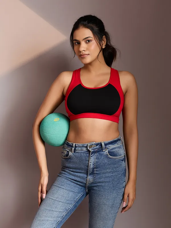 Women's_Bold_Red_&_Black_Stretchable_Sports_Bra_–_Premium_Comfort_Activewear_for_Fitness_&_Training_|_Kaheri_Enterprise_UV-001_Red