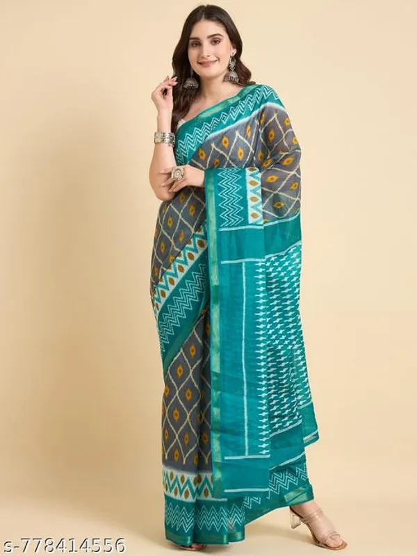 Daily_Wear_Maheshwari_Silk_Pure_Cotton_Saree_Grey_And_Green