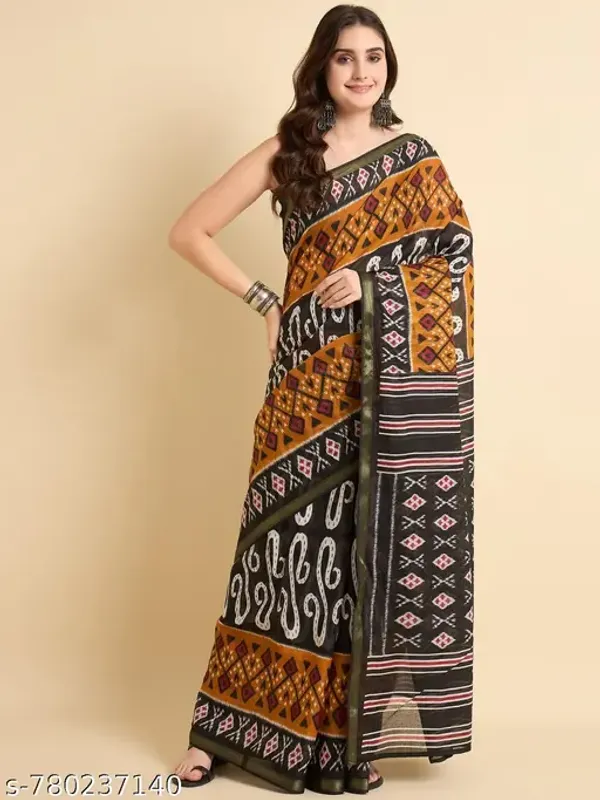 Maheshwari_Silk_Pure_Cotton_Saree_Black_Mustard