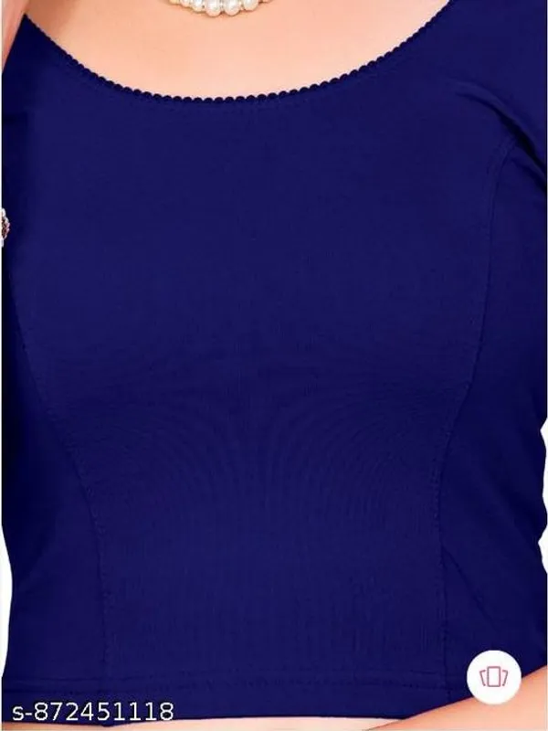 Maroon_And_Navy_Blue_Cotton_Lycra_Readymade_Blouse_For_Women