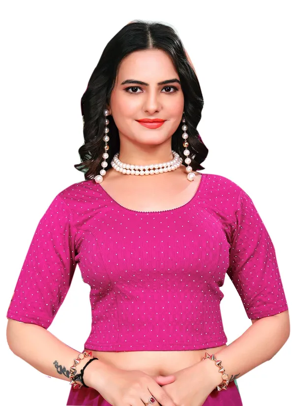 Siroski_Readymade_Blouse_Rani_Color_Diamond_Blouse