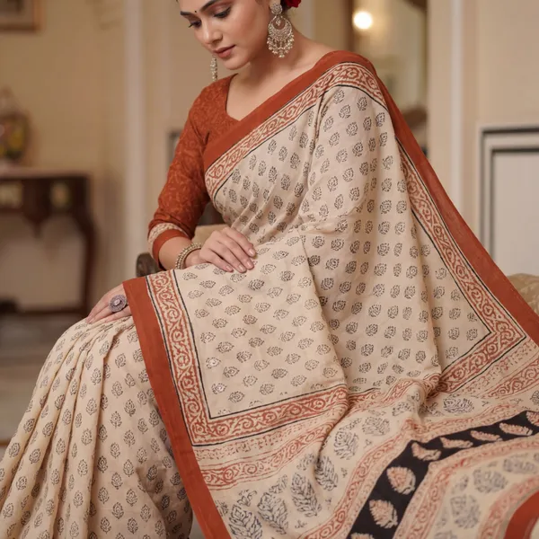 Baguru_Pari_Pure_Heavy_Mul_Cotton_Saree_Chiku_Brown