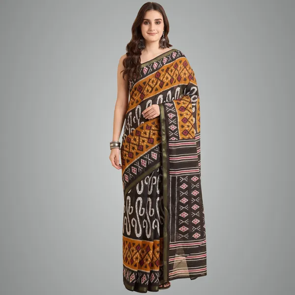 Maheshwari_Silk_Pure_Cotton_Saree_Black_Mustard