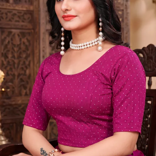Siroski_Readymade_Blouse_Rani_Color_Diamond_Blouse