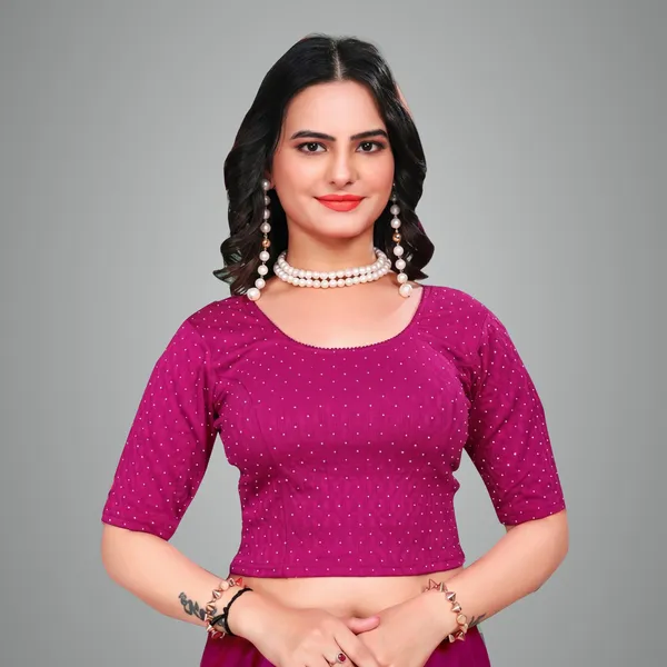 Siroski_Readymade_Blouse_Rani_Color_Diamond_Blouse
