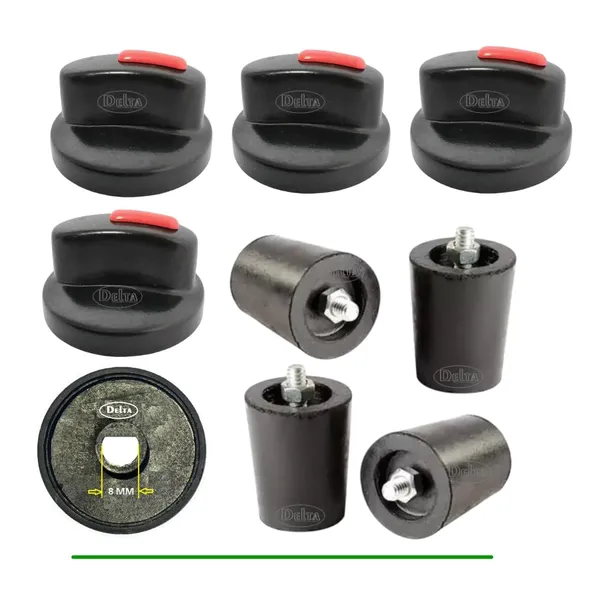 Delta_Gas_Stove_Replacement_Parts_Anti_Slip_Rubber_Legs_Unbreakable_Pvc_Push_Type_8_Mm_Spindle_Knob_For_All_Major_Brands_Set_Of_4