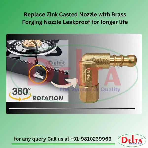 Delta_360_Revolving_Brass_Forged_Nozzle_Gas_Pipe_Connector_1_4_Bspt_X_10_Mm_Thread_Stove_Parts_Included_Leakproof_Ptfe_Seal_Teflon_Tape_Hose_Clamp
