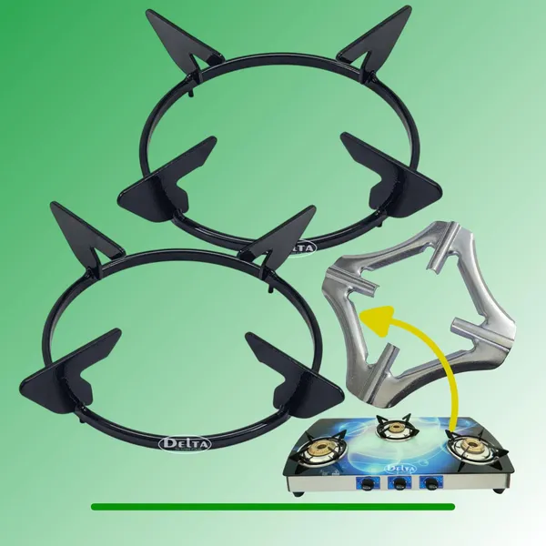 Delta_Gas_Stove_Parts_Part_Black_Powder_Coated_Pan_Support_Glass_Top_With_Mini_Bowl_Stand_Pin_To_Size_150_Mm_Pack_Of_2