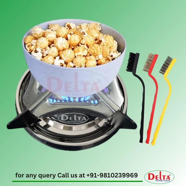 Delta_Gas_Stove_Replacement_Parts_Silver_Zink_Plated_Small_Utensils_Vessels_Stand_With_Wire_Brush_Extra_Attachment_Jali_Removable_Bowl_Thick_And_Strong_Pan_Support_Size_13_X_Cm