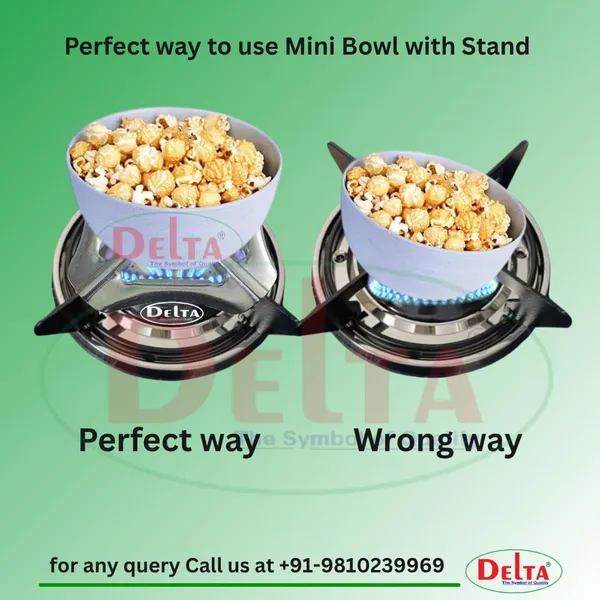 Delta_Gas_Stove_Replacement_Parts_Silver_Zink_Plated_Small_Utensils_Vessels_Stand_With_Wire_Brush_Extra_Attachment_Jali_Removable_Bowl_Thick_And_Strong_Pan_Support_Size_13_X_Cm
