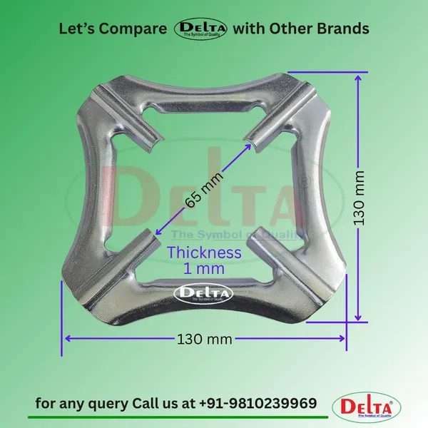 Delta_Gas_Stove_Replacement_Parts_Silver_Zink_Plated_Small_Utensils_Vessels_Stand_With_Wire_Brush_Extra_Attachment_Jali_Removable_Bowl_Thick_And_Strong_Pan_Support_Size_13_X_Cm