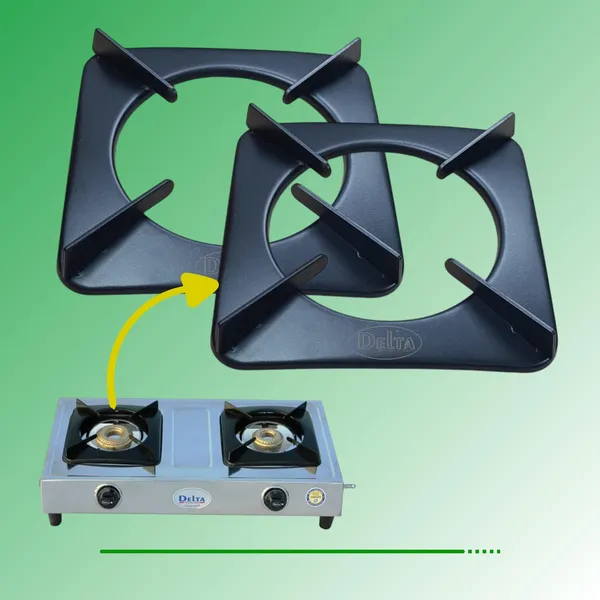 Delta_Gas_Stove_Part_Black_Powder_Coated_Iron_Pan_Support_Universal_Body_Square_19_X_19_Cm_Pack_Of_2_Suitable_For_All_Brands