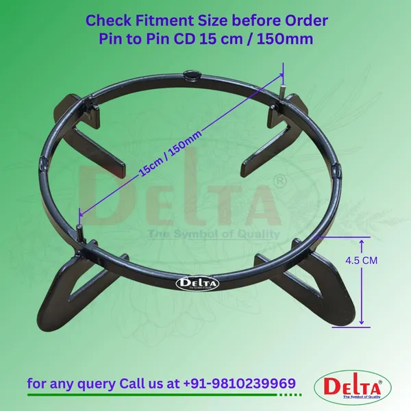 Delta_Gas_Stove_Black_Powder_Coated_Metal_Pan_Support_Stand_Pin_To_Distance_15_Cm_Compatible_With_All_Branded_Glass_Top_Stoves_Pack_Of_1