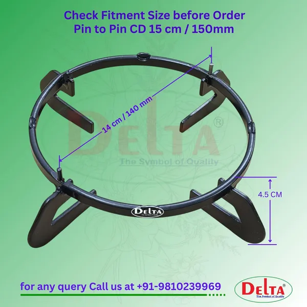 Delta_Gas_Stove_Black_Powder_Coated_Rust_Resistent_Pan_Support_Stand_Pin_2_Size_140_Mm_Glass_Top_Compatible_Metal_Construction_Pack_Of