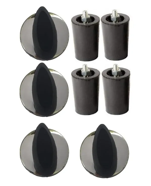 Set_Of_4_Gas_Stove_Rubber_Legs_And_Unbreakble_Ss_Pvc_Push_Type_8_Mm_Spindle_Knob_For_All_Types
