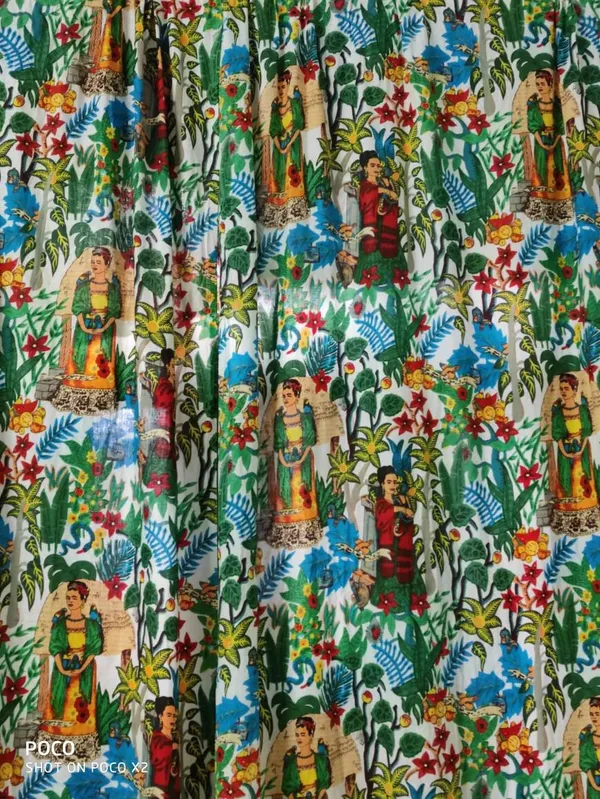 Frida_Kahlo_Print_Cotton_Curtains:_Boho_Decor,_Set_Of_2