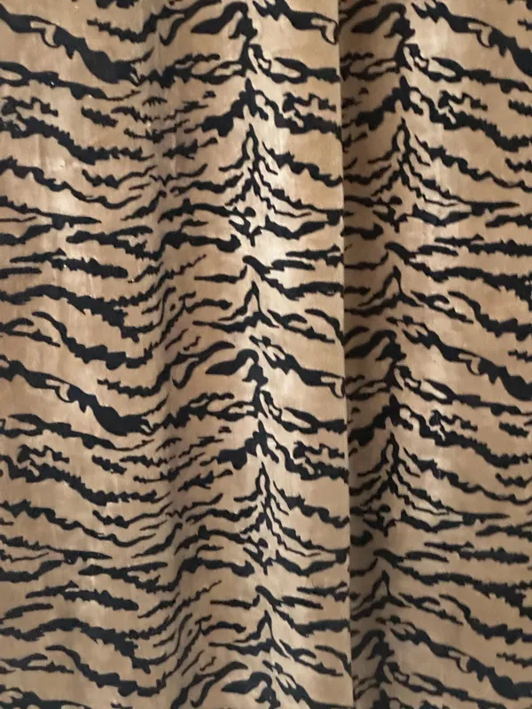 Vintage_Style_Beige/Brown_Velvet_Curtain:_Tiger_Print_Can_Be_Custmize_Boho_Decor.