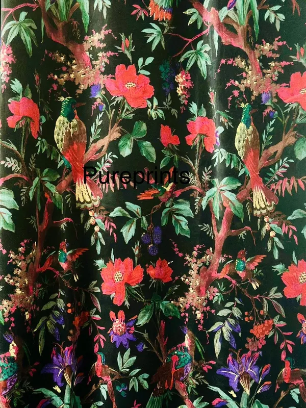 Black_Bird_Print_Velvet_Curtain:_Boho_Style_Drapes,_Custom_Size