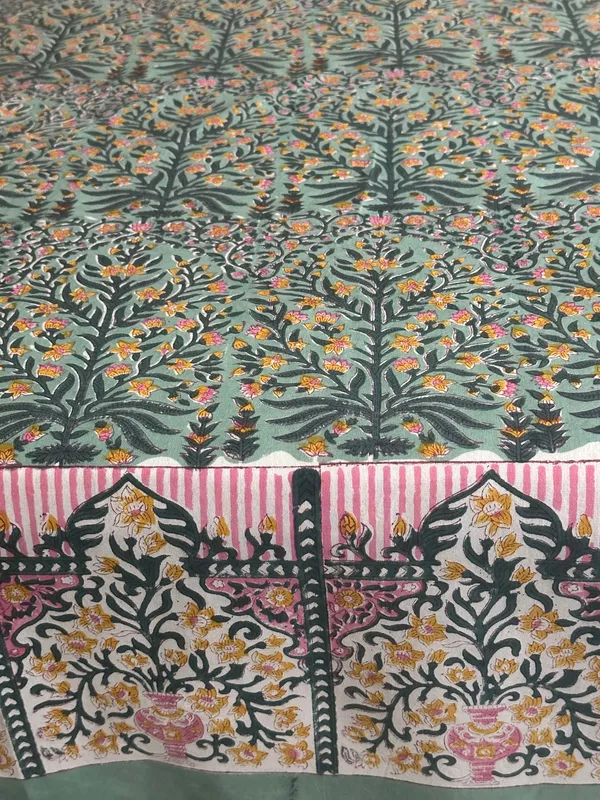 Hand_Block_Print_Tablecloth:_Indian_Floral_Design,_Rectangular_Fine_Dining_Cloth