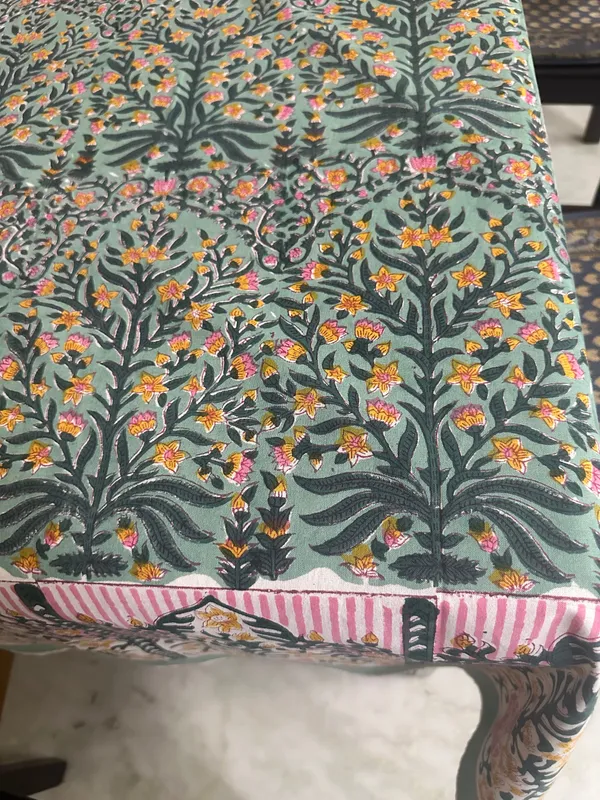 Hand_Block_Print_Tablecloth:_Indian_Floral_Design,_Rectangular_Fine_Dining_Cloth