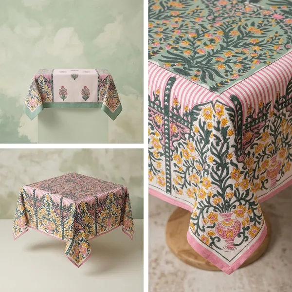 Hand_Block_Print_Tablecloth:_Indian_Floral_Design,_Rectangular_Fine_Dining_Cloth