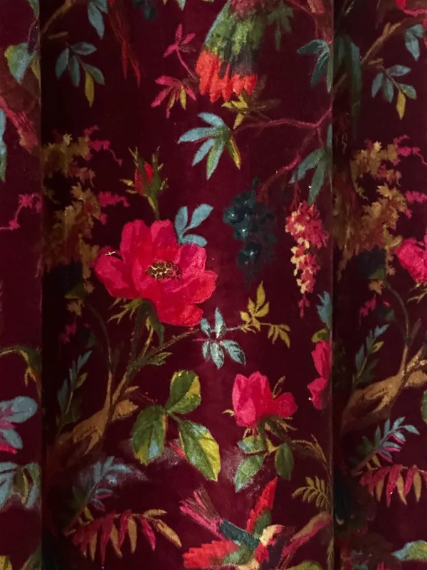 Wine_Red_Cotton_Velvet_Curtains:_Floral_Bird_Print_Boho_Drapes