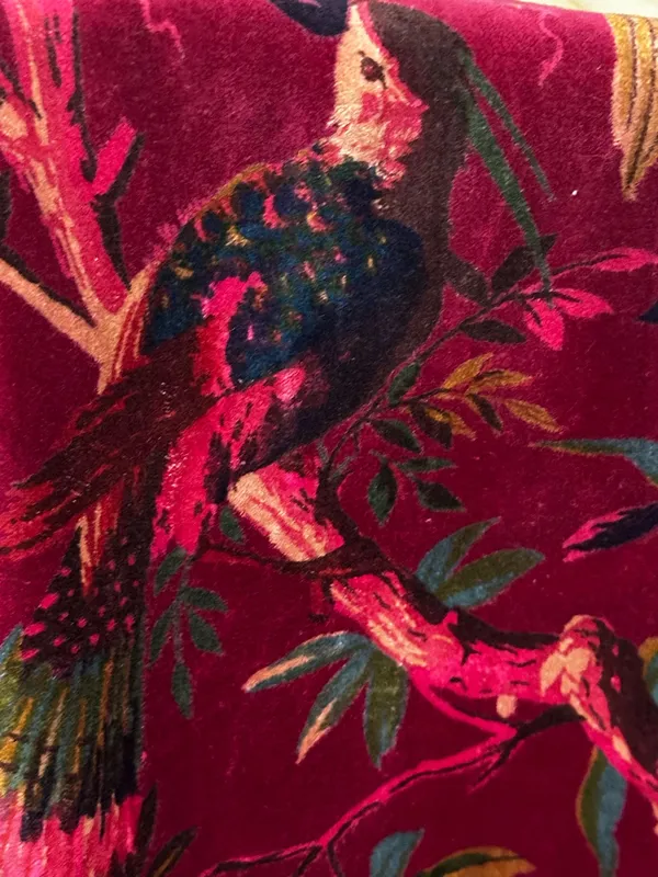 Wine_Red_Cotton_Velvet_Curtains:_Floral_Bird_Print_Boho_Drapes