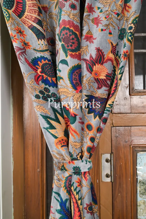 Floral_Cotton_Velvet_Curtain:_Boho_Drapes,_57"_Wide