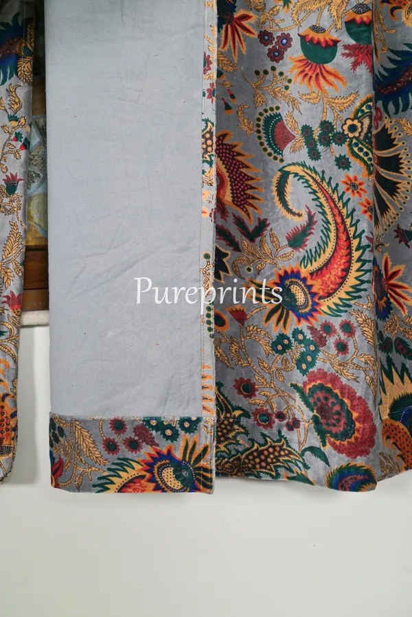 Floral_Cotton_Velvet_Curtain:_Boho_Drapes,_57"_Wide