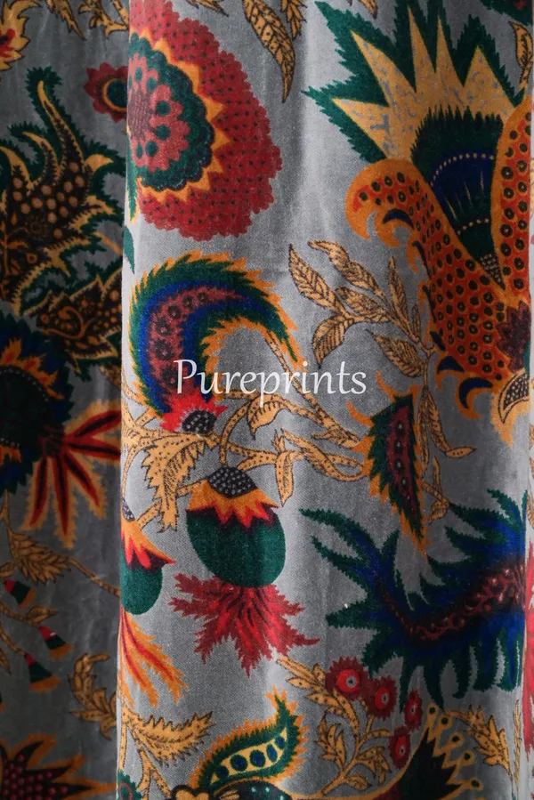 Floral_Cotton_Velvet_Curtain:_Boho_Drapes,_57"_Wide