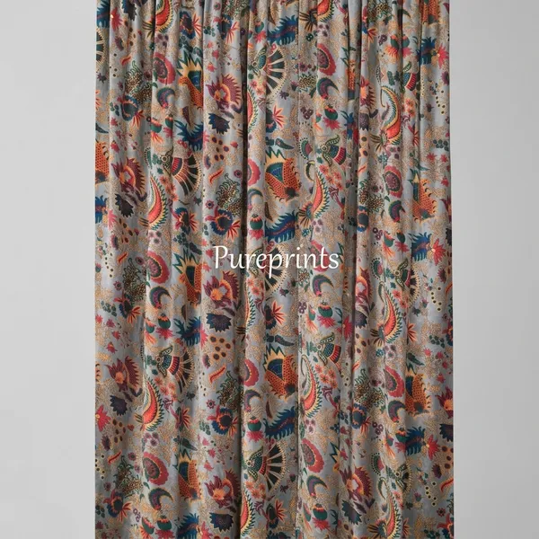 Floral_Cotton_Velvet_Curtain:_Boho_Drapes,_57"_Wide