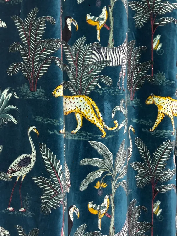 Custom_Teal_Tropical_Safari_Cotton_Velvet_Curtains_-_Luxury_Zebra_&_Toucan_Print_Drapes_-_Bespoke_Sizes
