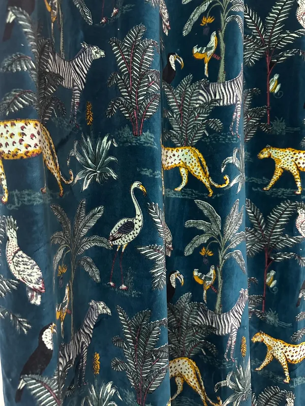 Custom_Teal_Tropical_Safari_Cotton_Velvet_Curtains_-_Luxury_Zebra_&_Toucan_Print_Drapes_-_Bespoke_Sizes