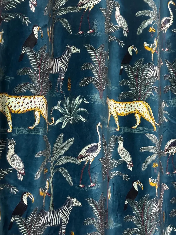 Custom_Teal_Tropical_Safari_Cotton_Velvet_Curtains_-_Luxury_Zebra_&_Toucan_Print_Drapes_-_Bespoke_Sizes