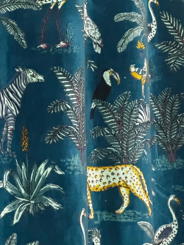 Custom_Teal_Tropical_Safari_Cotton_Velvet_Curtains_-_Luxury_Zebra_&_Toucan_Print_Drapes_-_Bespoke_Sizes